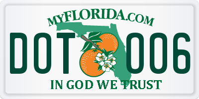 FL license plate DOTO06