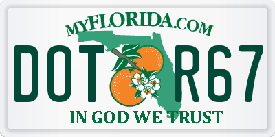 FL license plate DOTR67