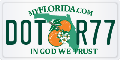 FL license plate DOTR77