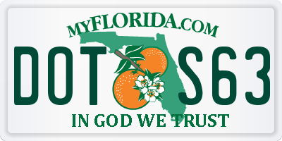 FL license plate DOTS63