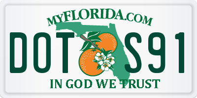 FL license plate DOTS91
