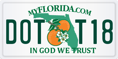 FL license plate DOTT18
