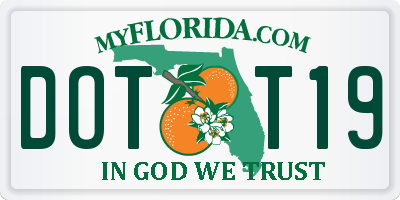 FL license plate DOTT19