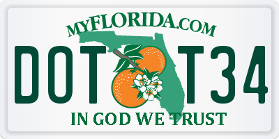 FL license plate DOTT34
