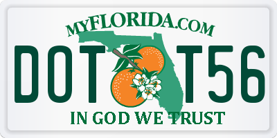 FL license plate DOTT56