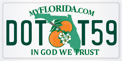 FL license plate DOTT59