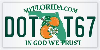 FL license plate DOTT67