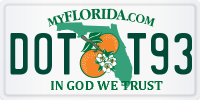 FL license plate DOTT93