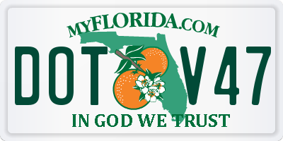 FL license plate DOTV47