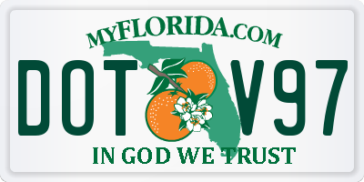 FL license plate DOTV97