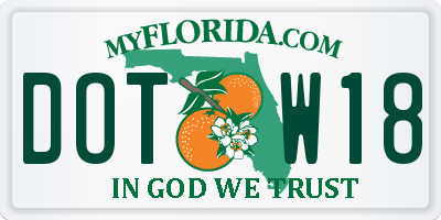 FL license plate DOTW18