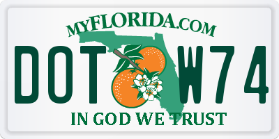 FL license plate DOTW74