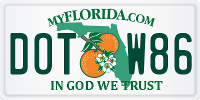 FL license plate DOTW86