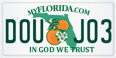 FL license plate DOUJ03