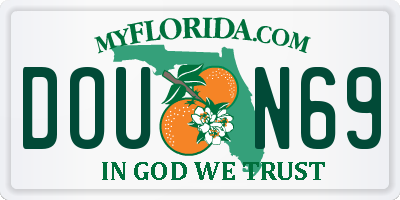 FL license plate DOUN69