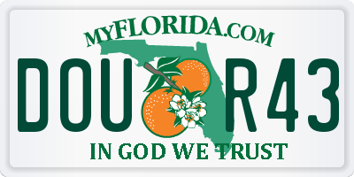 FL license plate DOUR43