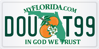 FL license plate DOUT99