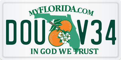 FL license plate DOUV34