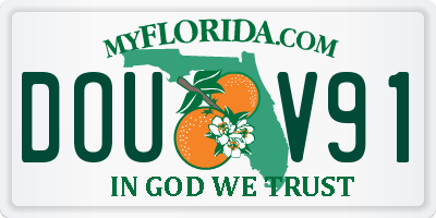 FL license plate DOUV91