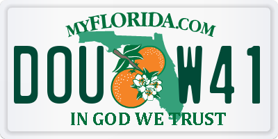 FL license plate DOUW41