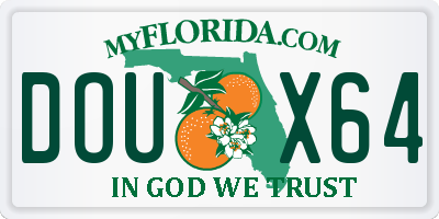 FL license plate DOUX64