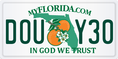 FL license plate DOUY30