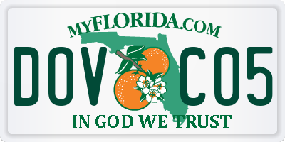 FL license plate DOVC05
