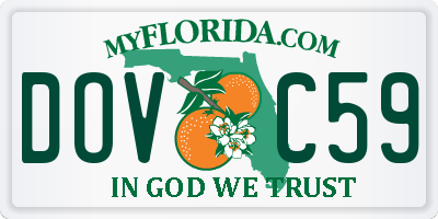 FL license plate DOVC59