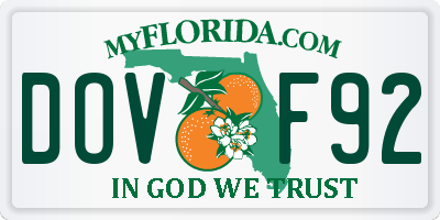 FL license plate DOVF92
