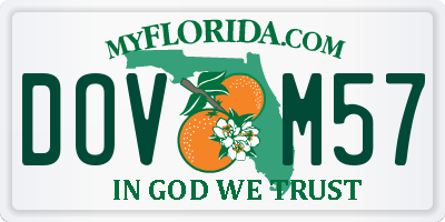 FL license plate DOVM57