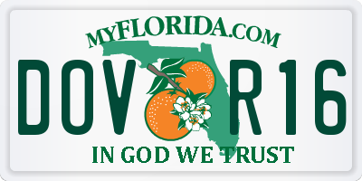 FL license plate DOVR16