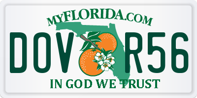 FL license plate DOVR56