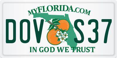 FL license plate DOVS37