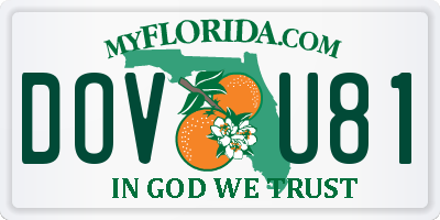 FL license plate DOVU81