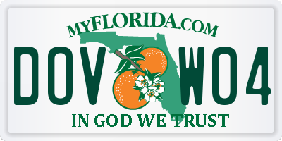 FL license plate DOVW04