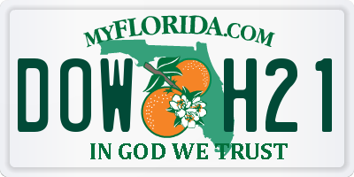 FL license plate DOWH21