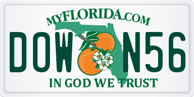FL license plate DOWN56