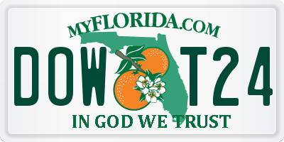 FL license plate DOWT24