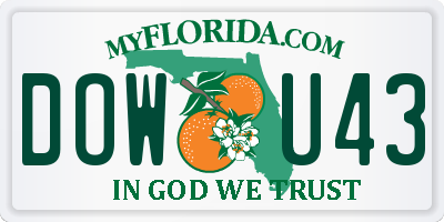 FL license plate DOWU43