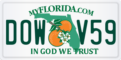FL license plate DOWV59