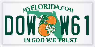 FL license plate DOWW61
