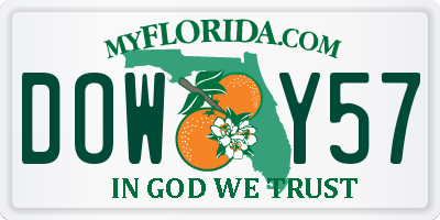 FL license plate DOWY57