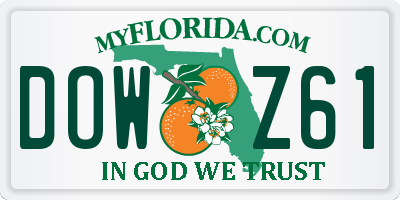 FL license plate DOWZ61