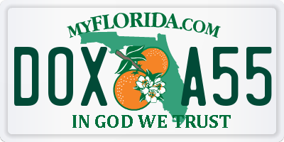 FL license plate DOXA55