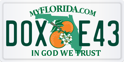 FL license plate DOXE43