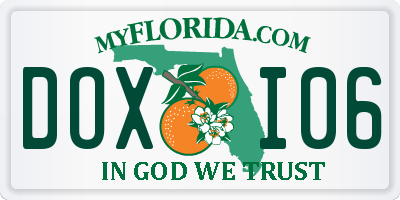 FL license plate DOXI06