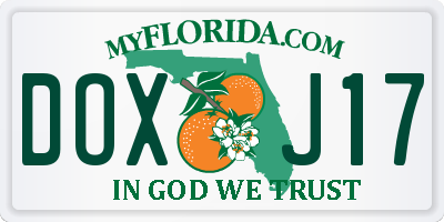 FL license plate DOXJ17