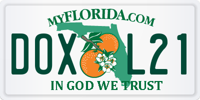 FL license plate DOXL21