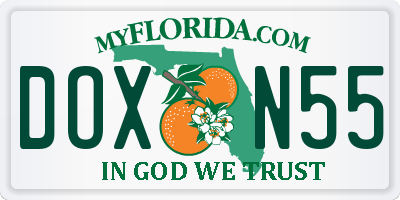 FL license plate DOXN55