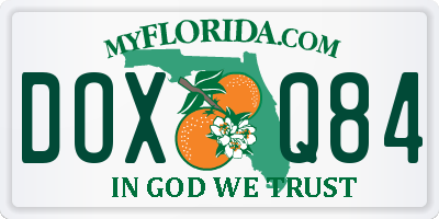 FL license plate DOXQ84
